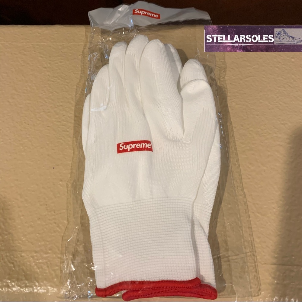 Supreme White Rubberized Gloves BRAND NEW